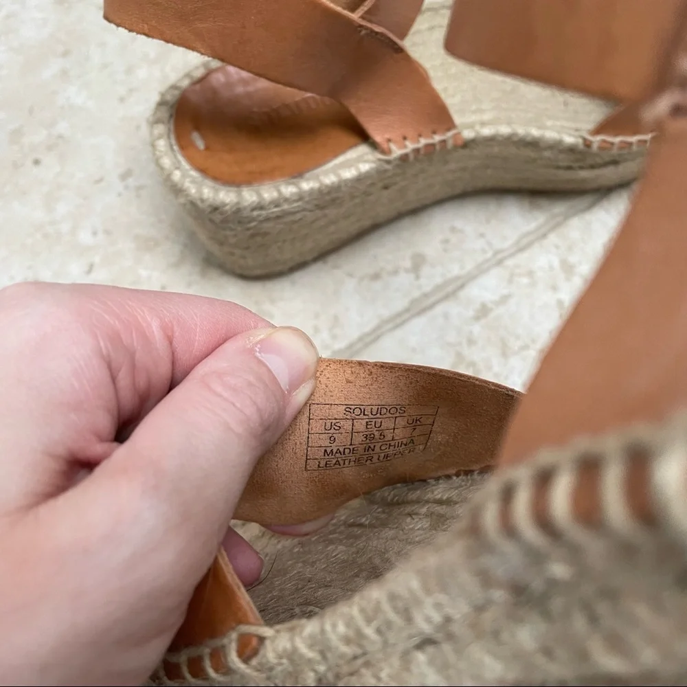 Soludos Tan Minorca Platform Espadrille Sandals